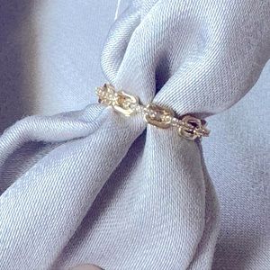 Stax 18k Gold Chain Link Diamond Ring